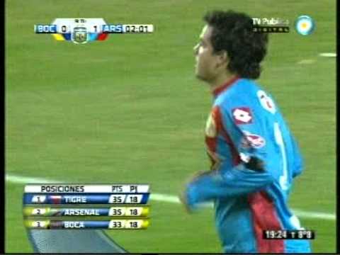 Boca 0 Arsenal 1, gol de Emilio Zelaya