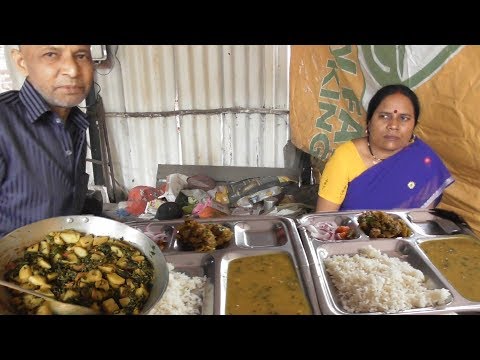 No Servant Only Husband Wife Manages All - 40 rs Thali - ( 4 Roti -Rice -Dal - Sabji) - Lucknow Food
