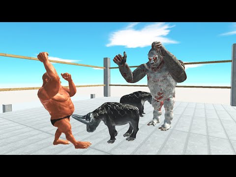 BOXER PARTY GORO AND HILL GIANT IN BIG RING  | ANIMAL REVOLT BATTLE SIMULATOR