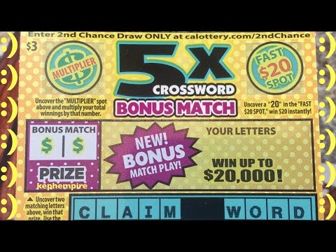 5X CROSSWORD BONUS MATCH California Lottery Scratchers