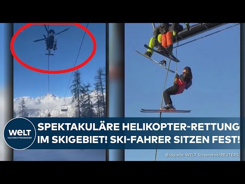 Video Thumbnail: LE DÉVOLUY: Spektakuläre Rettung aus Skilift - Hubschrauber holt Skifahrer aus Sessellift