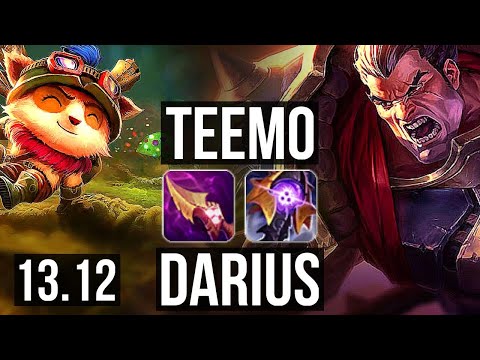 TEEMO vs DARIUS (TOP) | 2/0/6, 2.3M mastery, 300+ games | KR Diamond | 13.12