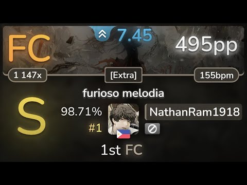 7.5⭐ NathanRam1918 | gmtn. - furioso melodia [Extra] 98.71% (#1 495pp FC) - osu!