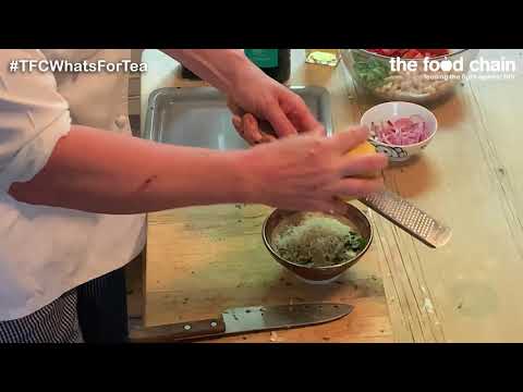 Allegra McEvedy - Lamb Kebab with tomato, cannellini & oregano salad & pistachio pesto