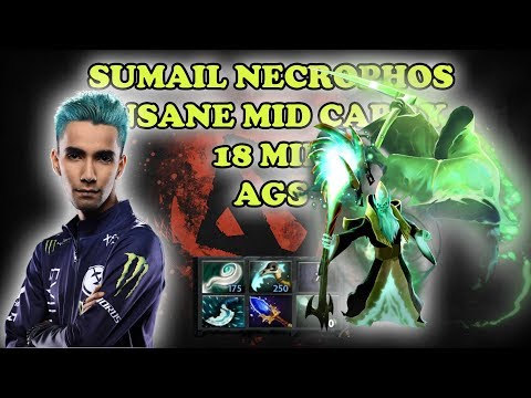 Sumail Necrophos Insane Mid Carry 18 minutes Aghanim Scepter  DOTA 2 Highlights