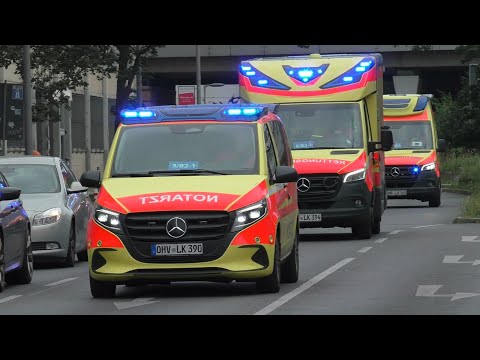 [Neues NEF - zu dritt durch Berlin🚑] NEF + Doppel RTW | Rettungsdienst Landkreis Oberhavel |