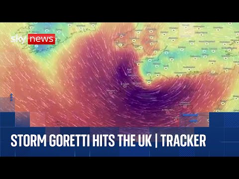 Track Storm Goretti as it hit the UK bringing with it 99mph winds