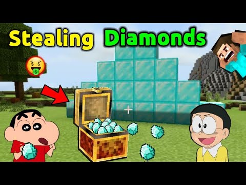 Tyro Gaming - Stealing Diamonds In Minecraft 😱 || 😂 Shinchan Minecraft || Doraemon Minecraft