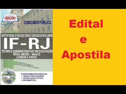 Edital Apostila Concurso IFRJ cargo técnico administrativo em educação nível D