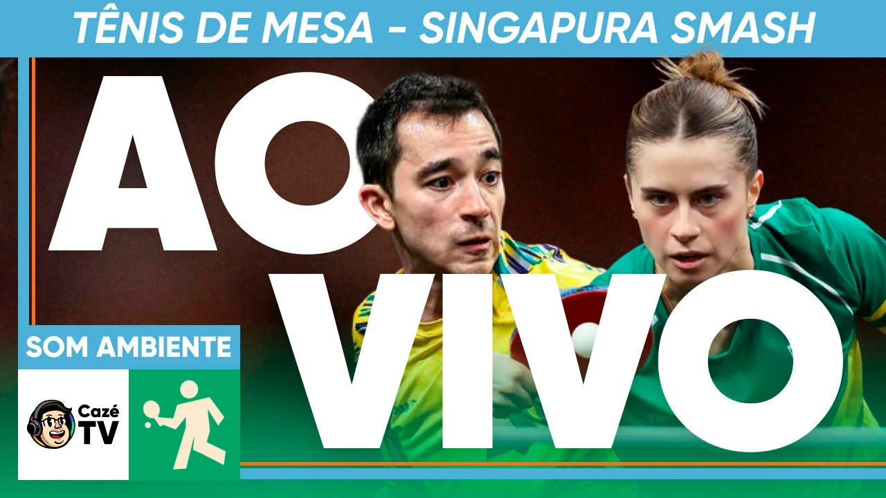 AO VIVO (SOM AMBIENTE): TÊNIS DE MESA | HUGO CALDERANO E BRUNA TAKAHASHI NO SINGAPURA SMASH | DUPLAS