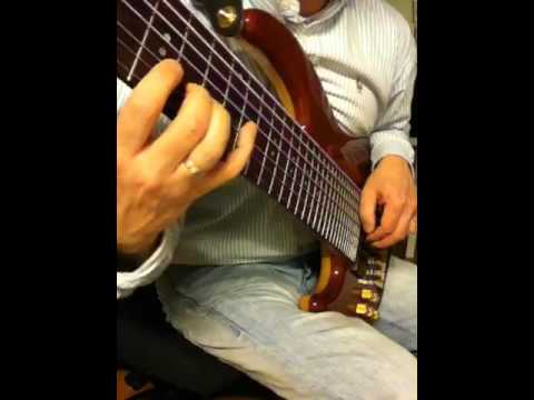 Davy de Wit 7-string bass practicing