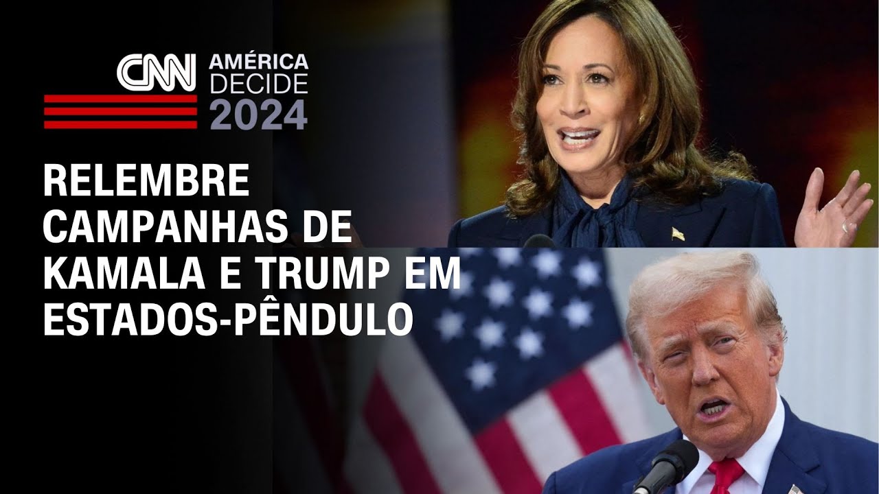 Relembre campanhas de Kamala e Trump em estados-pêndulo | LIVE CNN