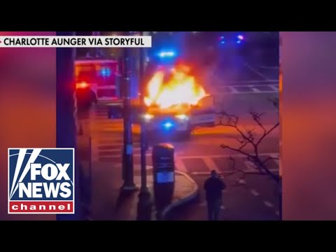 Officers ATTACKED during fiery street takeover: CHAOS!