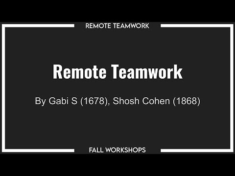 Fall Workshops 2020 - Remote Teamwork
