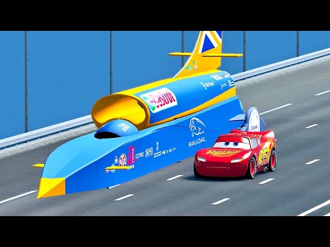 SSC Bloodhound vs Lightning McQueen - Drag Race 20 KM