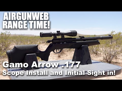 Gamo Arrow .177 BSA Outlook Scope Setup - Scope installation, Sight in, and basic pellet tests