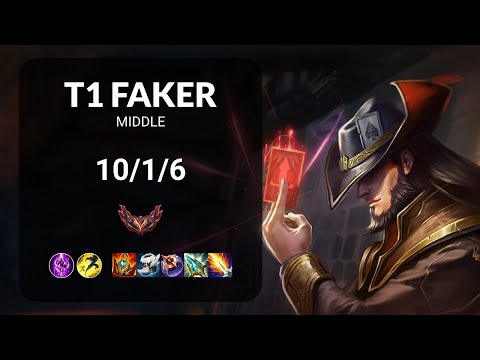 T1 Faker Twisted Fate vs Qiyana MIDDLE - KR GRANDMASTER Patch 14.3