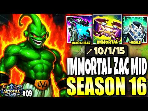 Meet my NEW META IMMORTAL ZAC MID LANE Season 16 Build AND CARRY 🔥🔥 Fill To Win #09 | s16 Gameplay