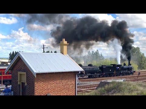 NSWGR 3016 NSWDR 4520 and Hunter Railcar 2751 - 2701 Depart Maitland - Maitland Steamfest 2017