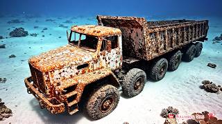 Abandoned Heavy Ten Wheel Dump Truck Found on Ocean Floor! Are Rescues, Full Restoration