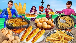 French Fries Vs Potato Twisters Street Food Eating
