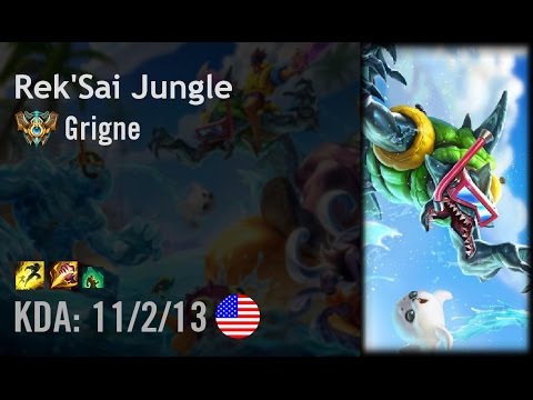 Rek'Sai Jungle vs Nidalee - Grigne - NA Challenger Patch 6.12