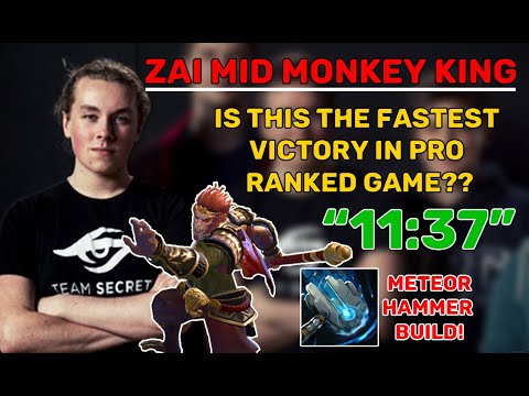 Fastest Pro Victory in Solo Ranked | Secret.Zai Monkey King Mid | Full Game | 720p 60fps