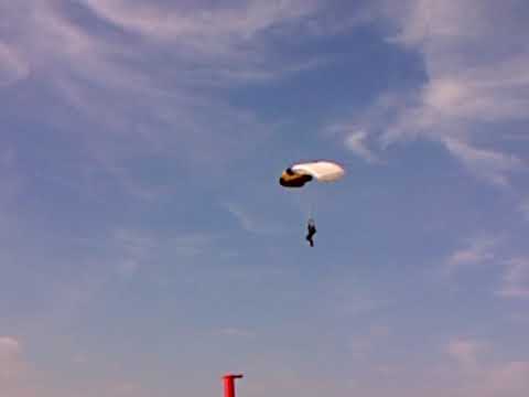 Belmont Stakes - 2016 - West Point Paratroopers Gliding Onto Racetrack Turf