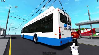 RiceNinja456 and his Trolza Trolleybus || ROBLOX || OneSkyVed's Trolleybuses Place