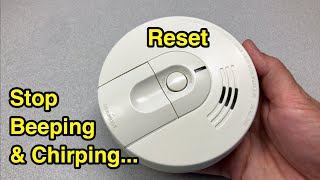 How to reset smoke detector & make it stop beeping & chirping randomly for no reason.