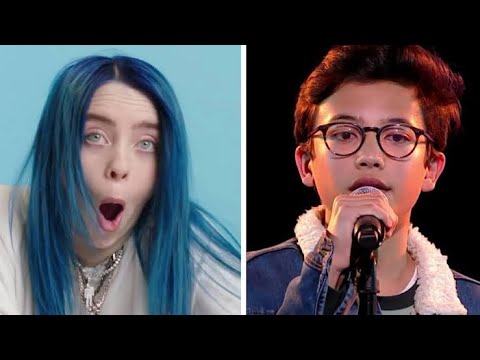 Billie Eilish reacting | Justin - 'Lovely' | The Voice Kids | VTM