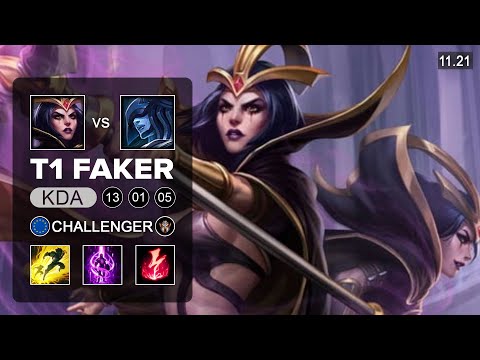 T1 Faker LeBlanc Mid vs Lissandra - EUW Challenger - Season 11 Patch 11.21