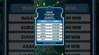 Jadwal Imsakiyah 12 Ramadhan DKI Jakarta Besok Minggu 3 April 2023, Lengkap dengan Jadwal Buka Puasa