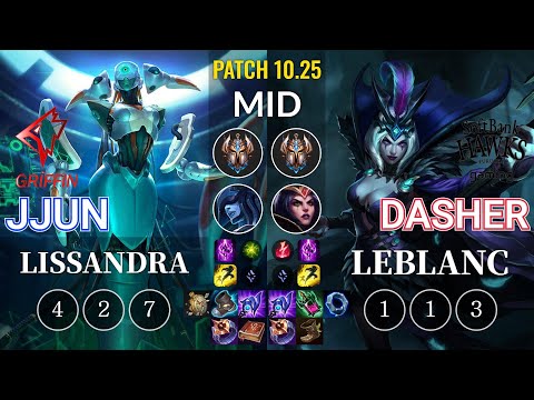 GRF jjun Lissandra vs SHG Dasher LeBlanc Mid - KR Patch 10.25