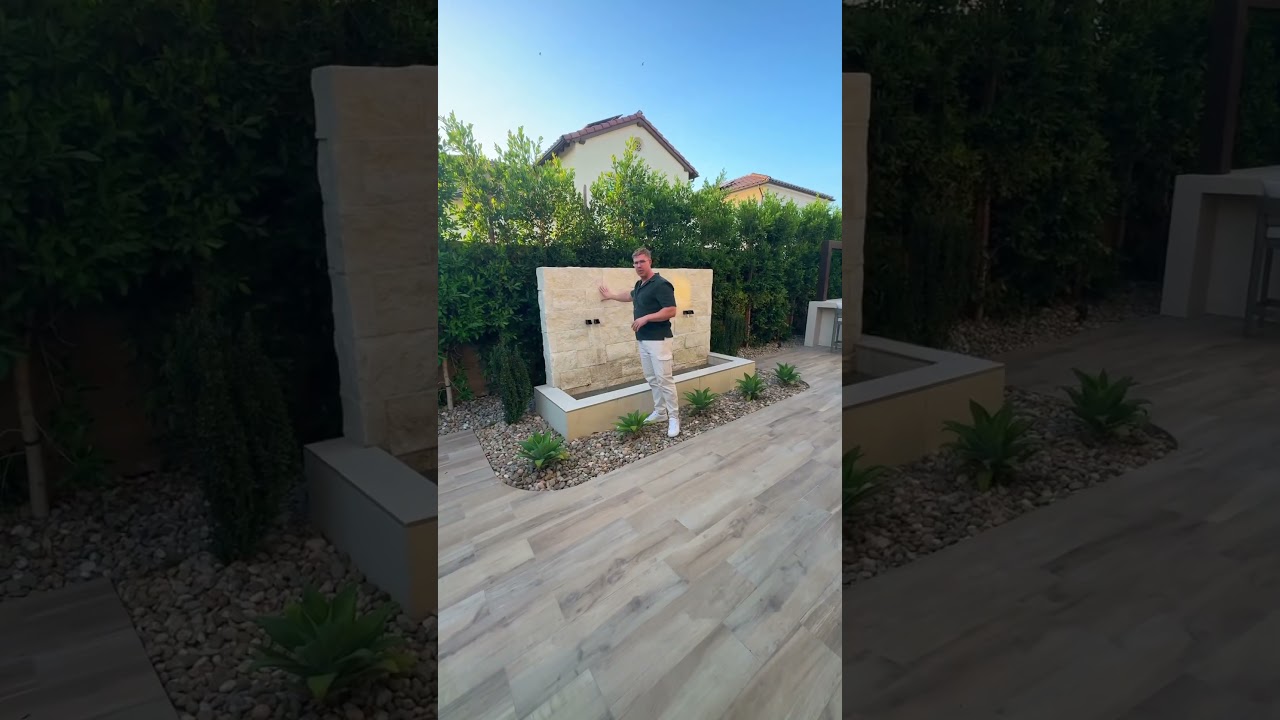 How to use textures to create a modern Mediterranean backyard! #luxuryhome #modern #mediterranean