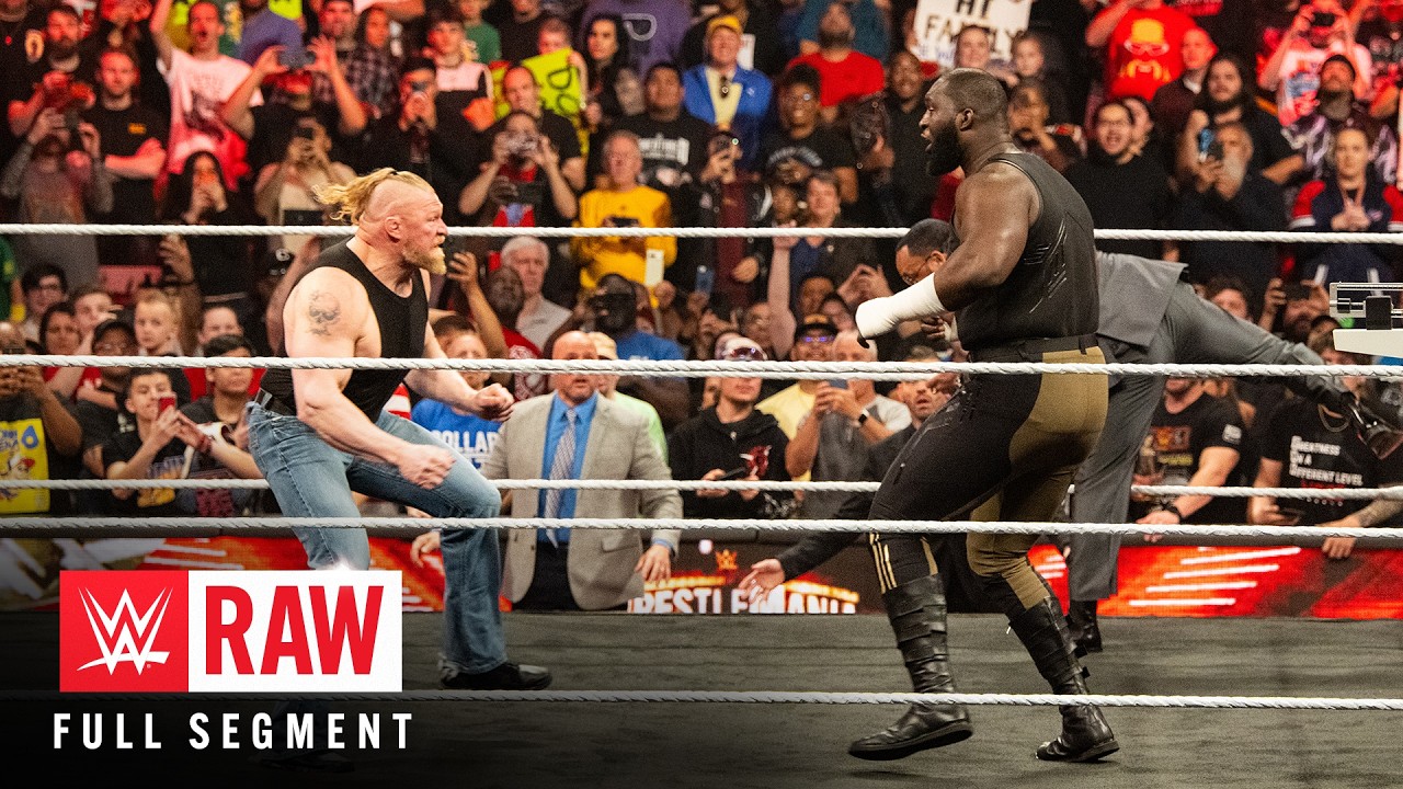 FULL SEGMENT: Brock Lesnar and Omos weigh in: Raw, March 27, 2023