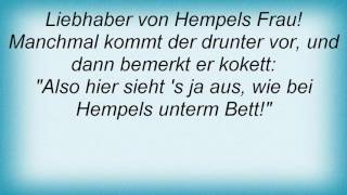 Reinhard Mey - Bei Hempels Unter&#39;m Bett Lyrics