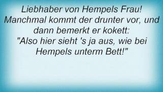 Reinhard Mey - Bei Hempels Unter'm Bett Lyrics