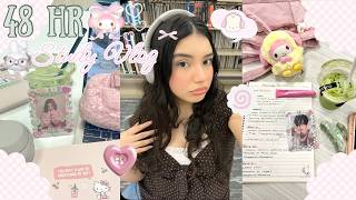 48 hr study vlog 👩🏻‍💻 library weekends, cramming for exams, productive & motivating