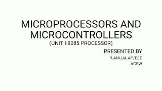 Download Lagu Microprocessors and Microcontrollers, 5the sem EEE, unit 1 by Ms.R.Anuja,AP/ EEE, ARUNACHALA COLLEG Thumbnail