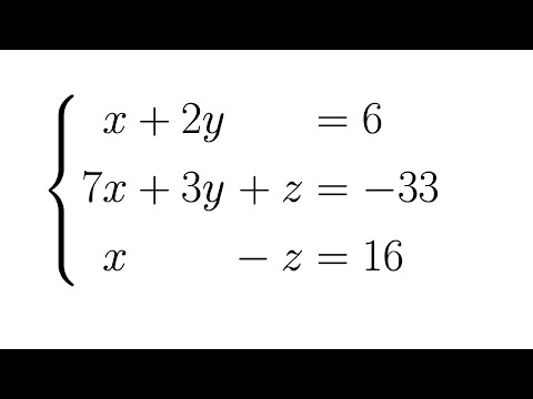 Solving a System of Linear Equations Missing z and y