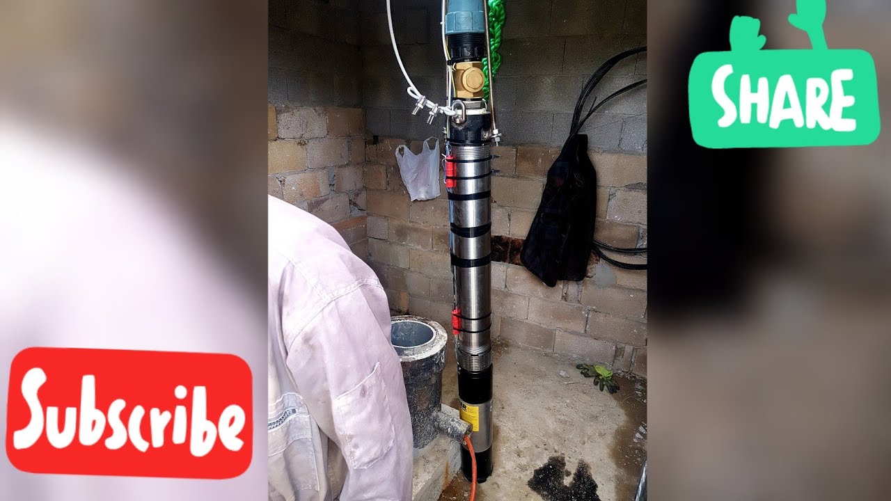Placement d'une pompe immergée dans un puits ou forage 174m