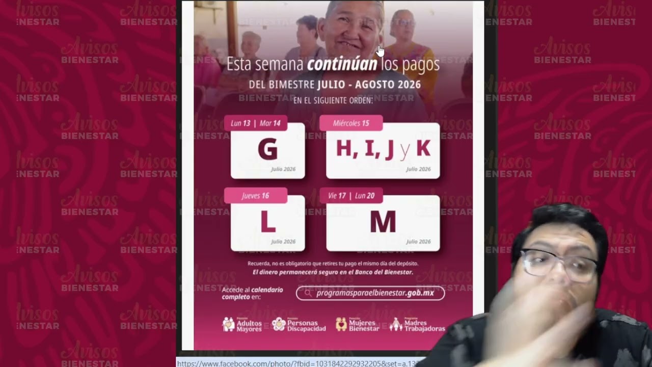 PAGO PENSIÓN BIENESTAR! del 13 al 17 julio -agosto pension bienestar adulto mayor, mujeres bienestar