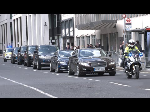 Police escort King Charles, Prince William, Royals into Westminster Abbey for VE 80 service 👑
