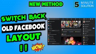 How to switch back to old facebook layout 2024 | facebook classic mode