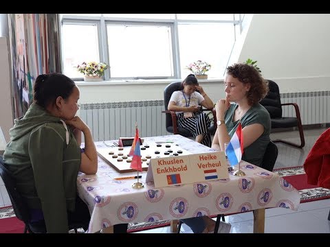 Khuslen Enkhbold (MGL) - Heike Verheul (NED). Women's World Draughts Championship. 2019.
