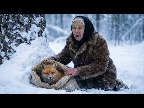 She found a dying fox cub in the snow  The rescue of an elderly woman in  73°C in Siberia ❄️🦊