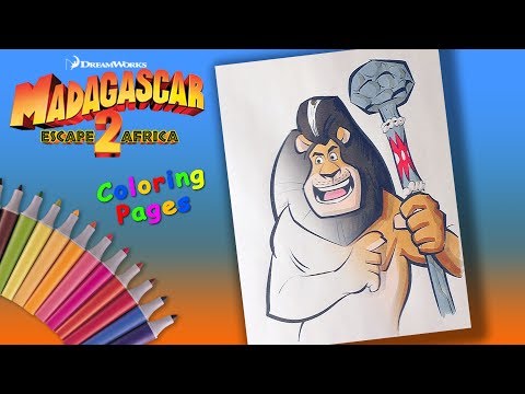 Lion Makunga Coloring Pages. Madagascar 2 Coloring Book For Kids Video
