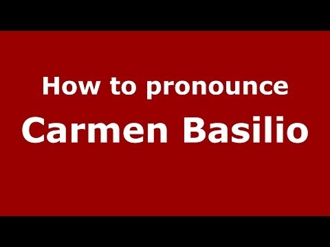 How to pronounce Carmen Basilio (Italian/Italy)  - PronounceNames.com