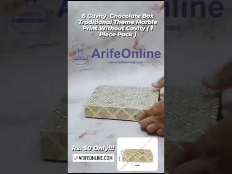 6 Cavity Chocolate Box Traditional Theme Marble Print without Cavity (1 PC Pack)-Cream Rs. 50 Only!!